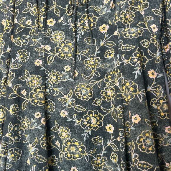 J. Crew Sweetheart Long Sleeve Mini Dress Vintage Vines Fabric Green Floral 00 - Picture 8 of 10